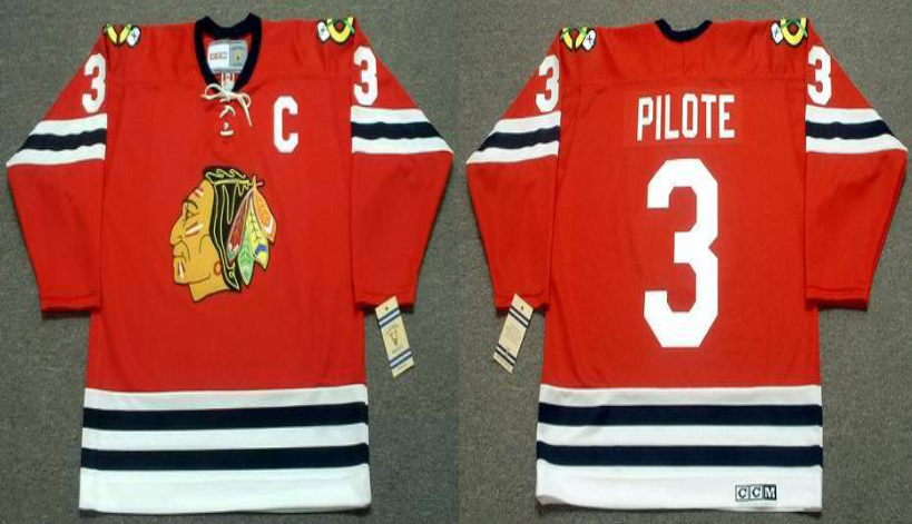 2019 Men Chicago Blackhawks #3 Pilote red CCM NHL jerseys->chicago blackhawks->NHL Jersey